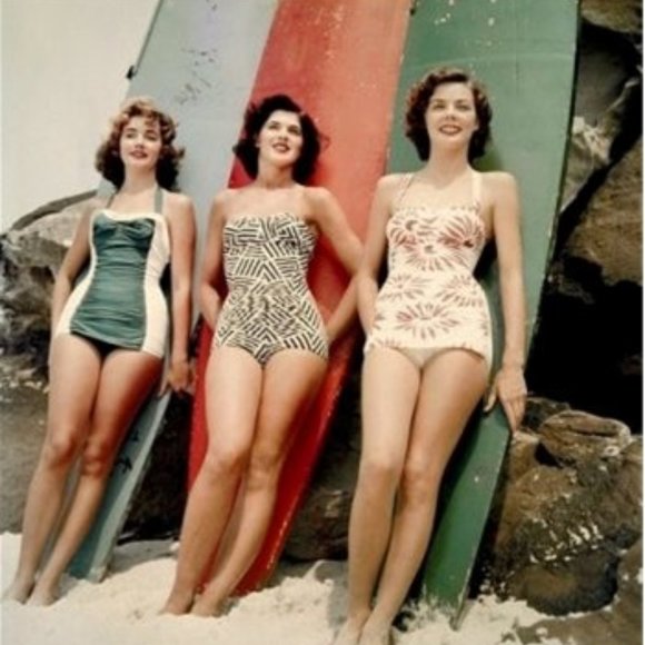 EKOUAE Elegant Vintage-Inspired Retro One Piece Pin Up Swimsuit NEW WITH… - Picture 5 of 9